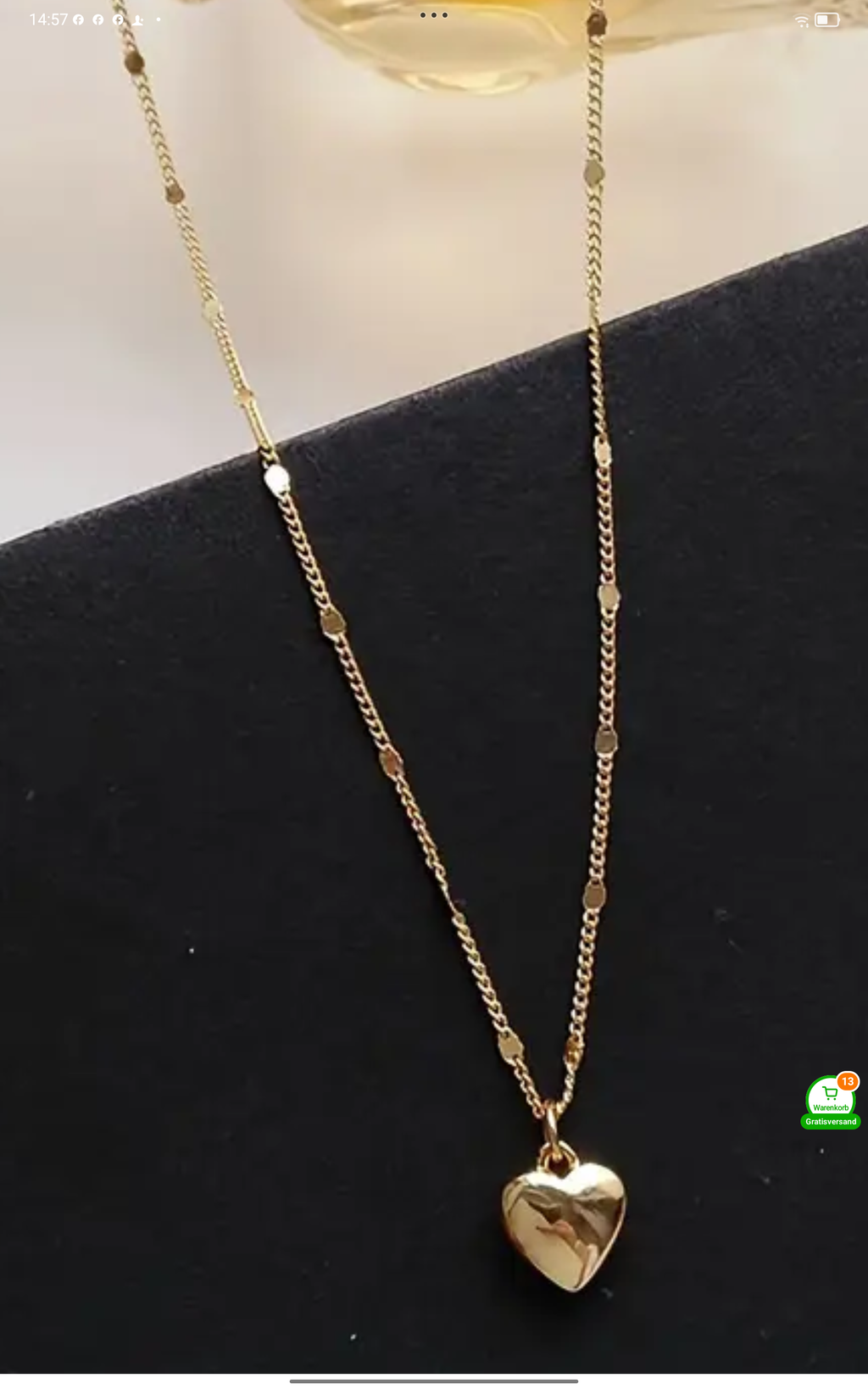 Herz Halskette vergoldet