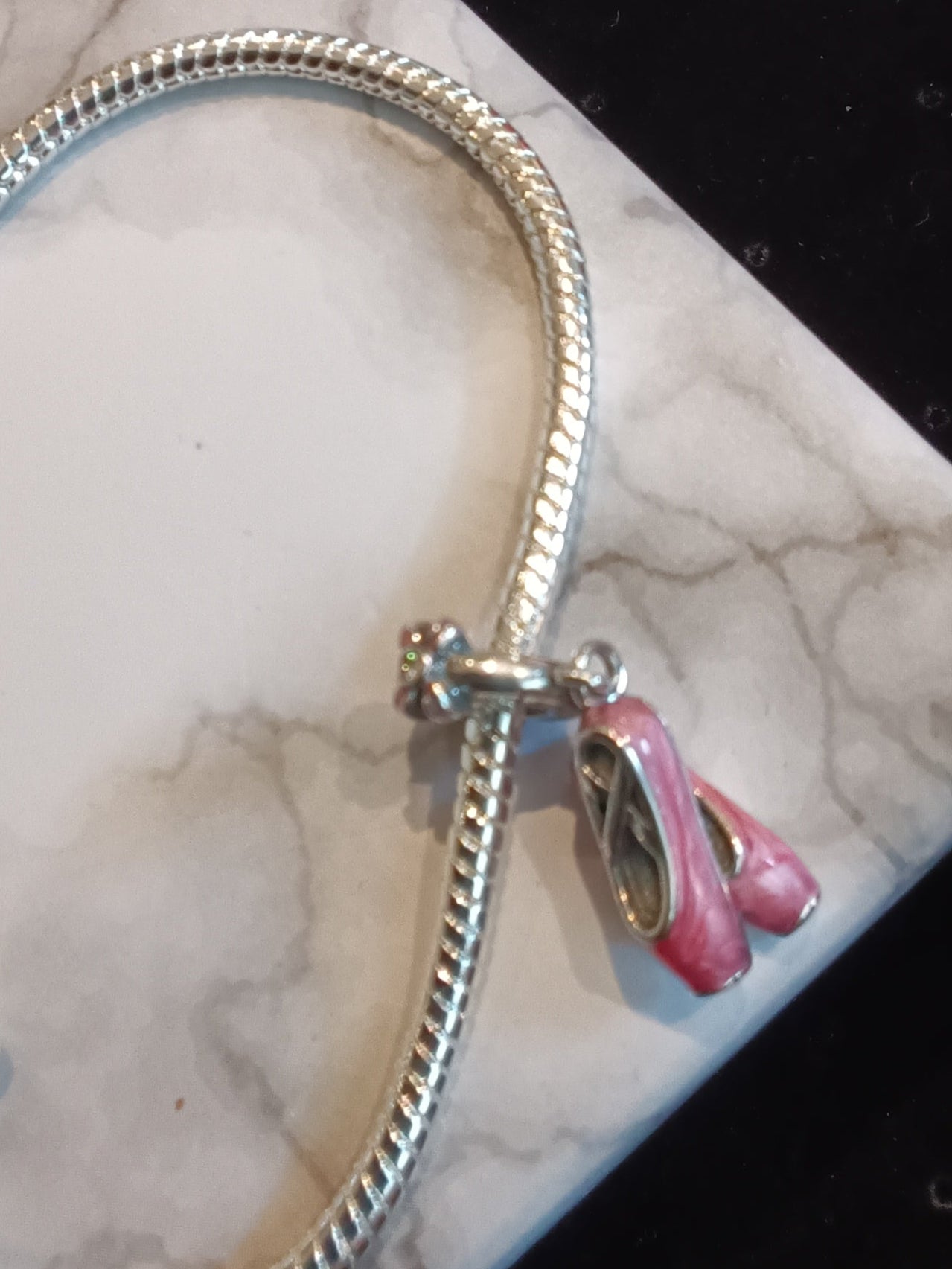 Gliederarmband +Charm Anhänger "Ballerina" 925 er Sterling Silber