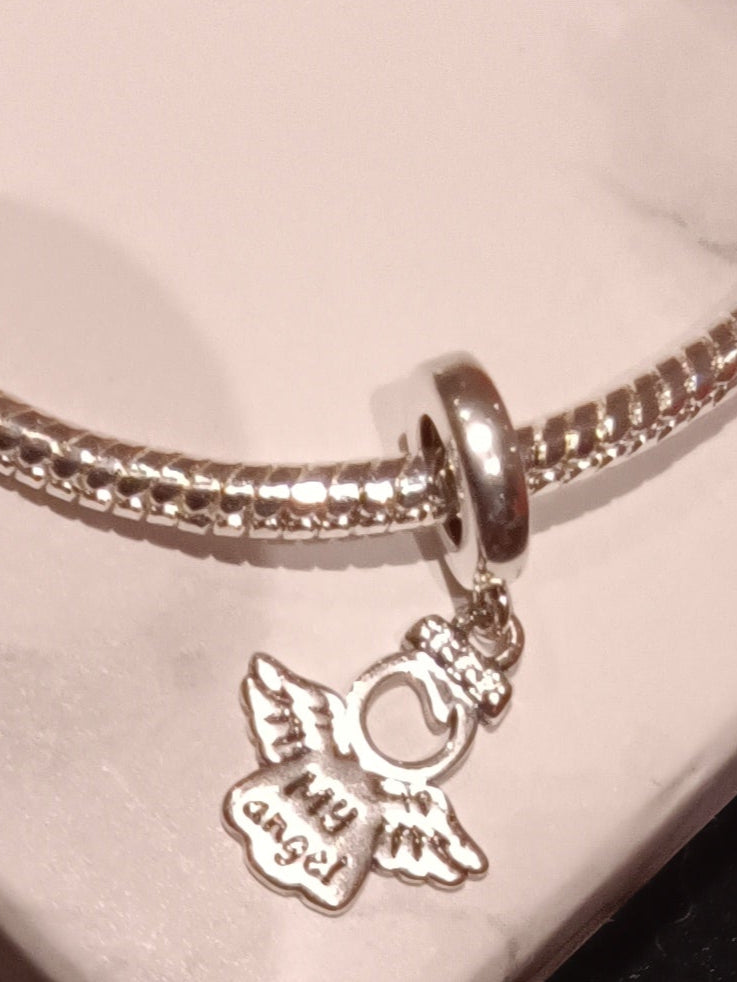 Gliederarmband+Charm Anhänger "Schutzengel"925er Sterling Silber