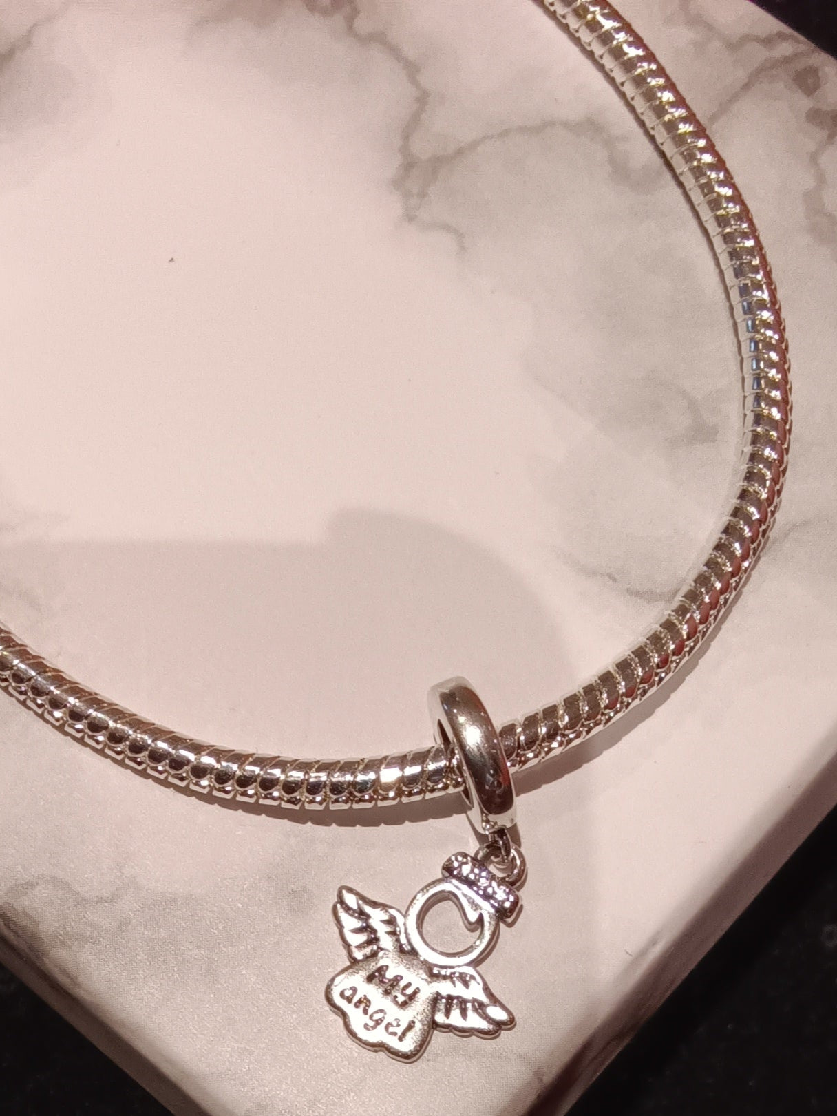Gliederarmband+Charm Anhänger "Schutzengel"925er Sterling Silber