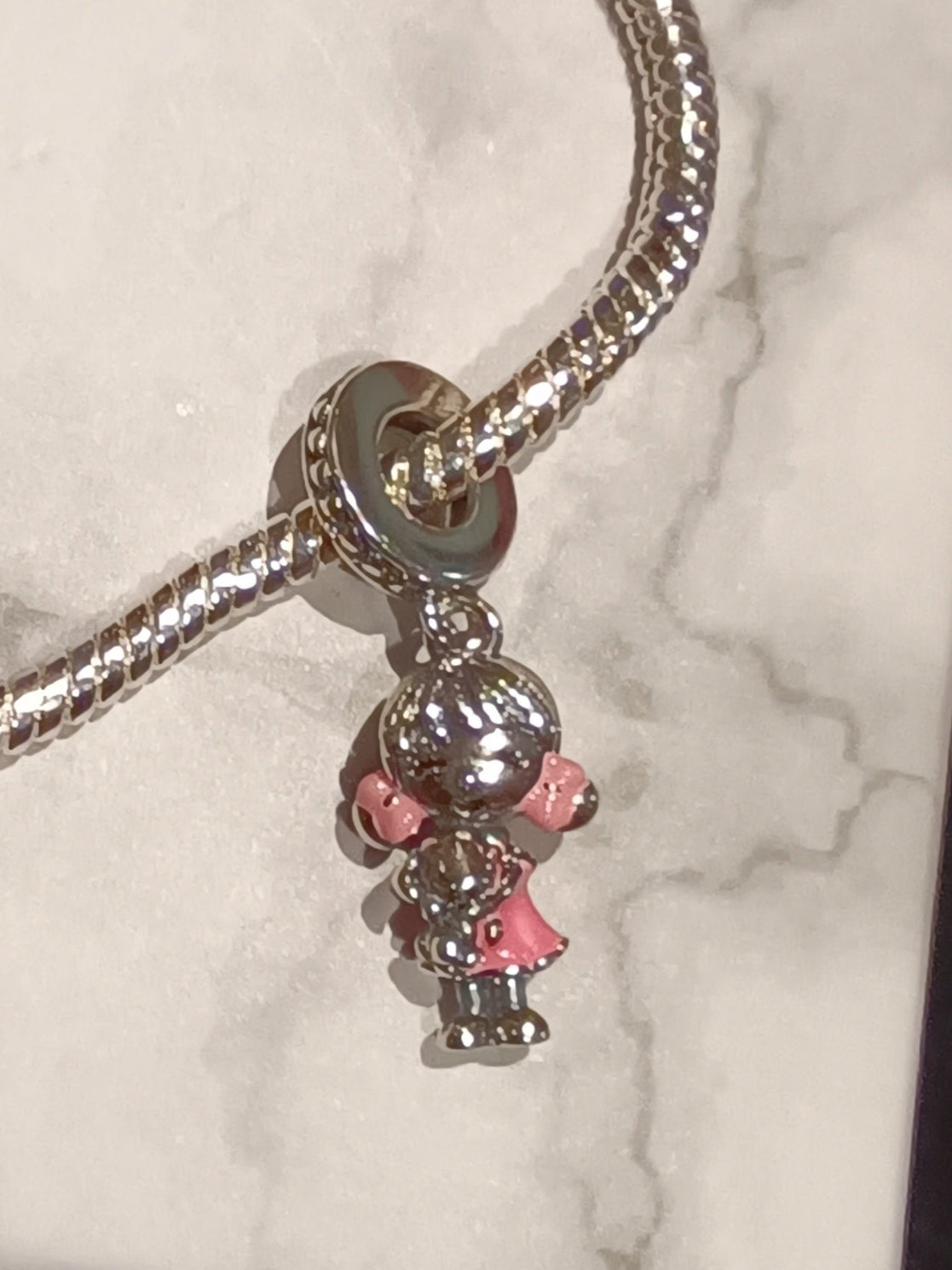 Gliederarmband + Charm Anhänger "kleines Mädchen"925er Sterling Silber