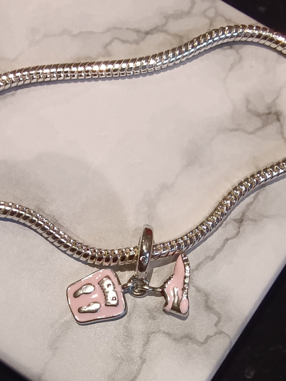 Gliederarmband +Charm Anhänger "Fitness" 925er Sterling Silber