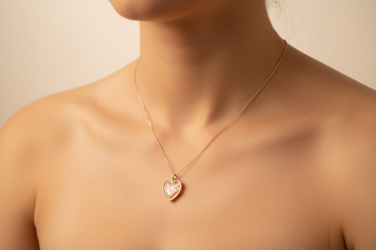 Konfetti Herz Halskette