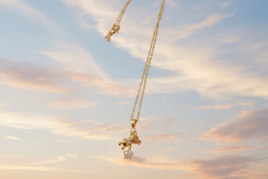 Bärchen Halskette mit Zirkonia Stern