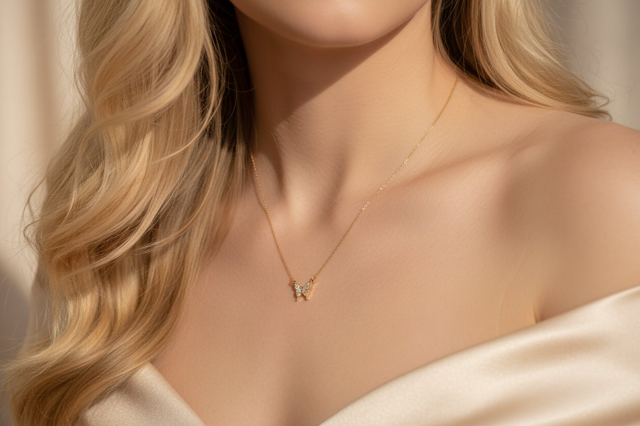 Schmetterlings-Anhänger Halskette
