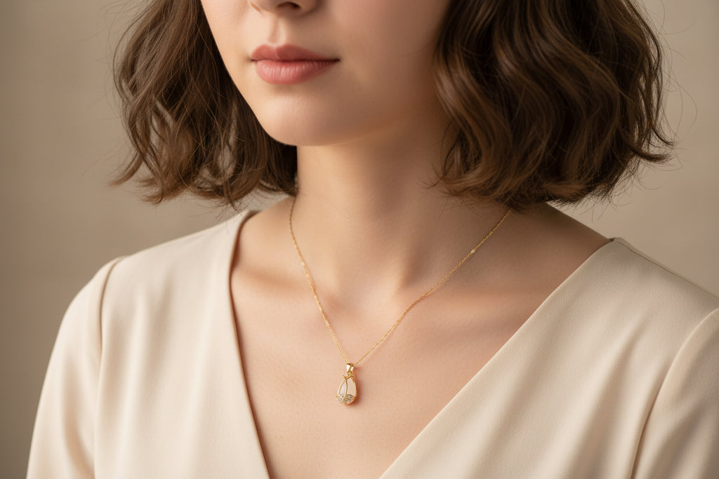 Tropfen Anhänger mit Halskette