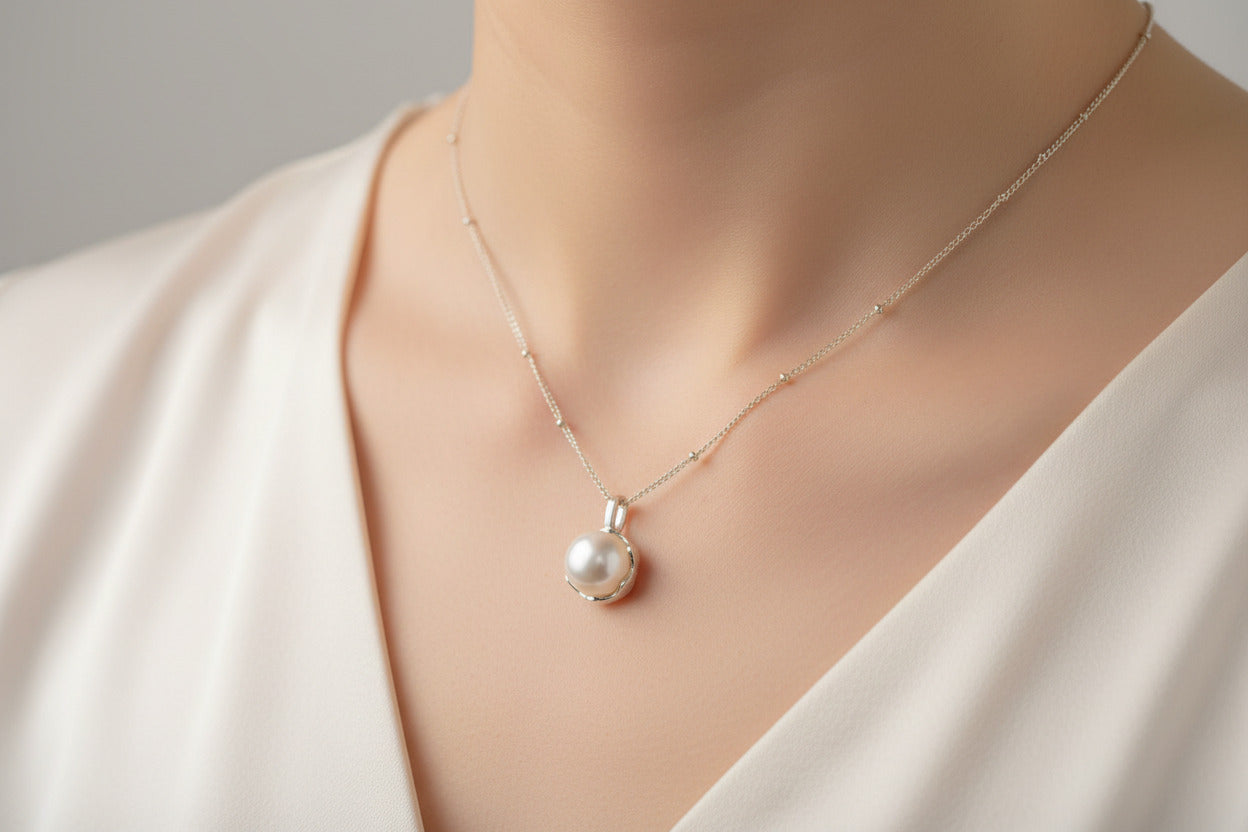 Perle in Muschel 925er Silber Allergiefreundlich (Artikel 303)