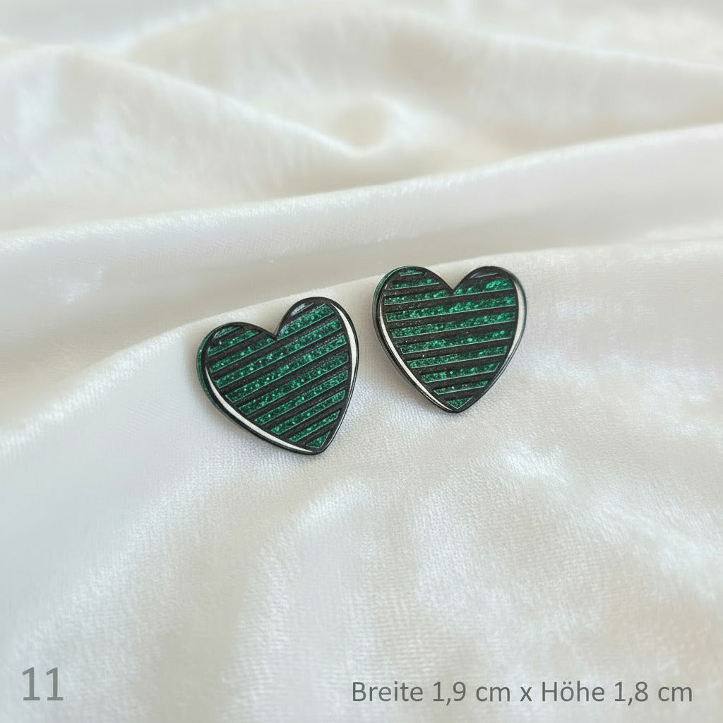 Retro Acryl Herz Ohrringe