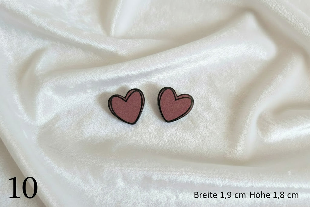 Retro Acryl Herz Ohrringe