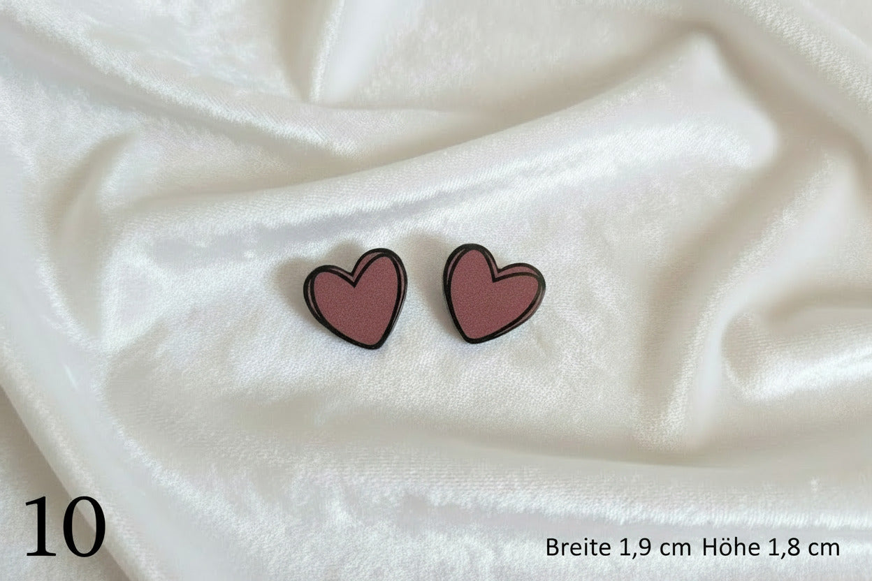 Retro Acryl Herz Ohrringe