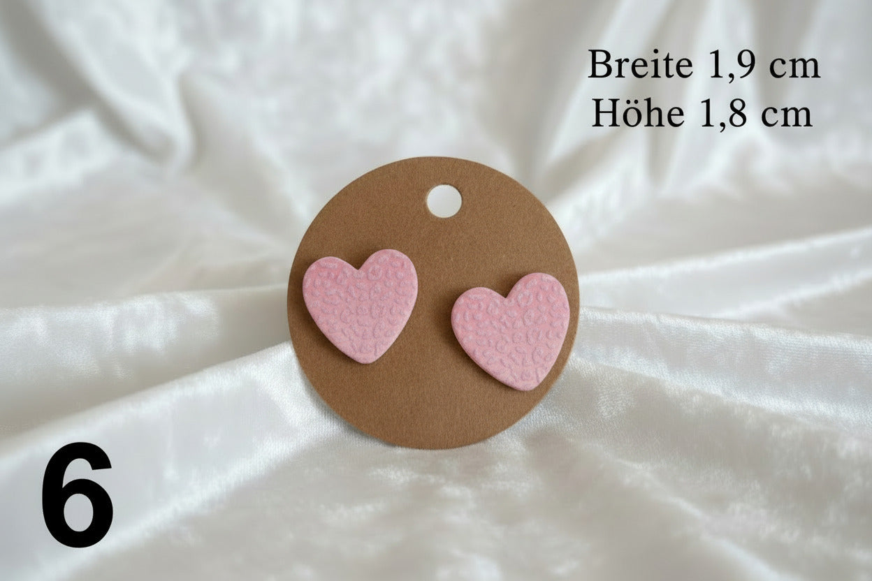 Retro Acryl Herz Ohrringe