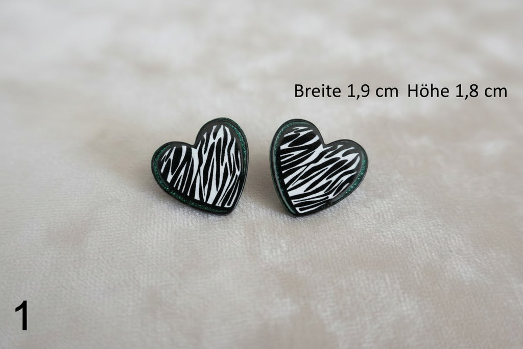 Retro Acryl Herz Ohrringe