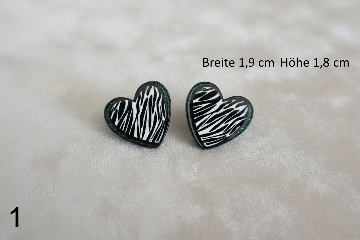 Retro Acryl Herz Ohrringe